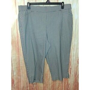 CJ Banks Plaid Pull-on Taper Capri Pants Sz 20W